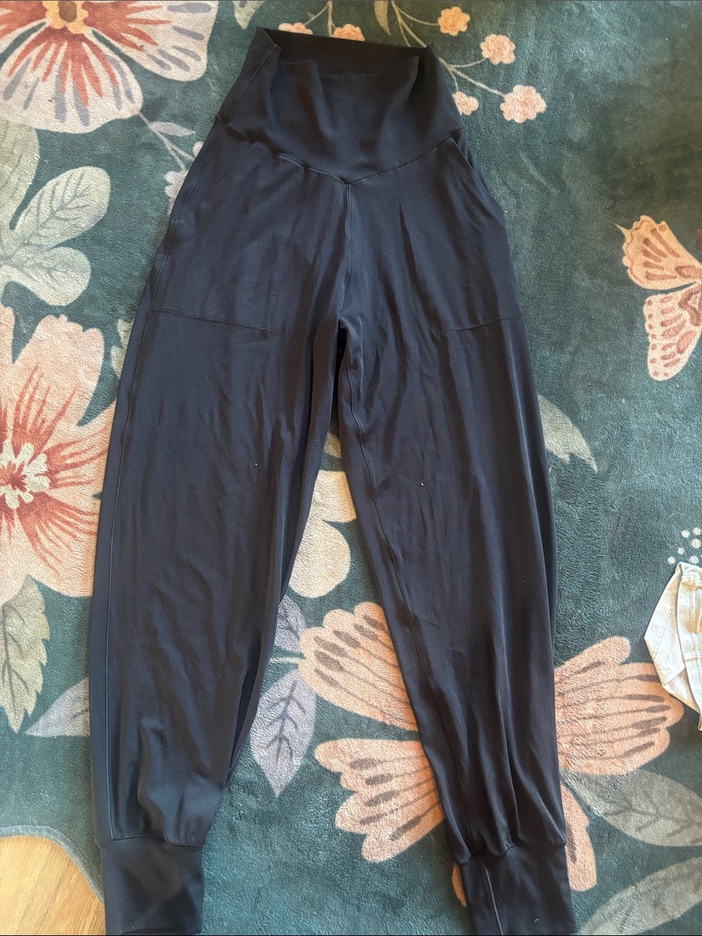 Offline by aerie High-Waist Black Jogger Pants with Wide Waistband